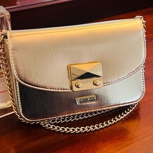 Jimmy Choo Silver Metallic Chain Crossbody Gwp